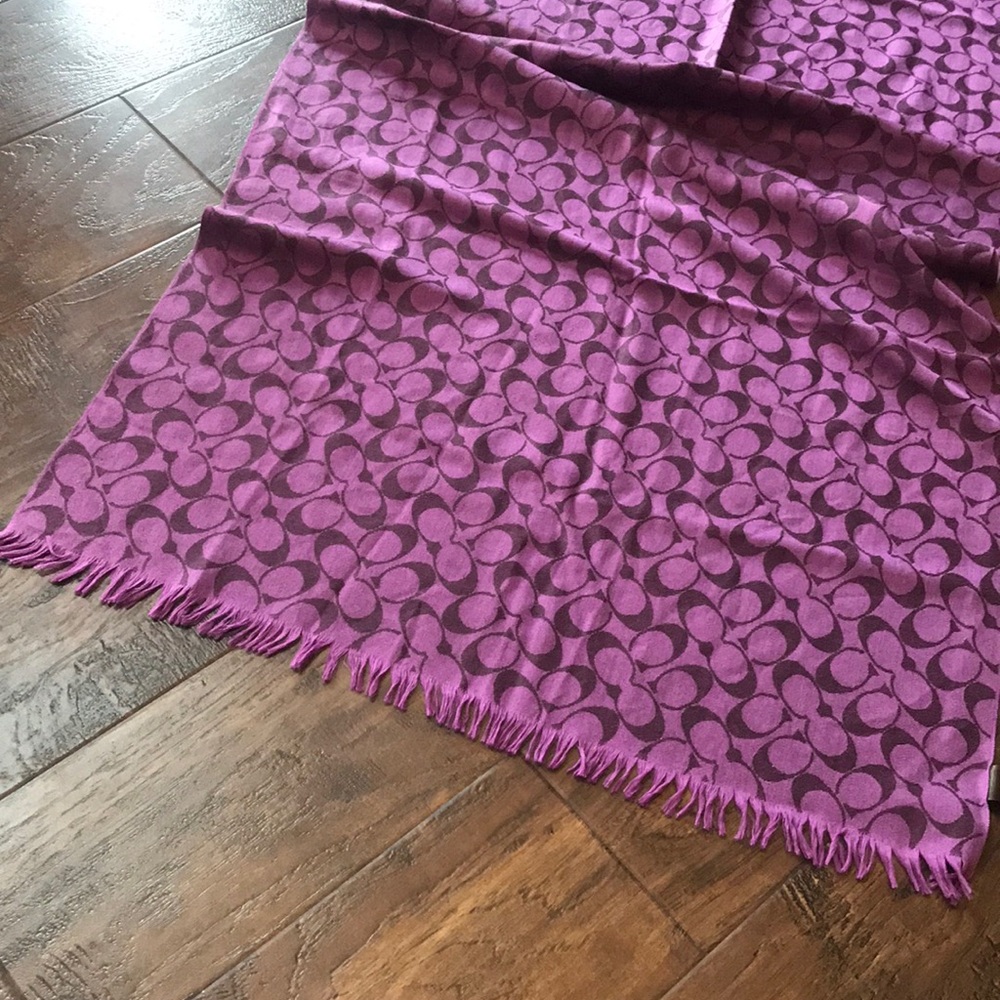 Coach Purple Scarf - Picture 7 of 10